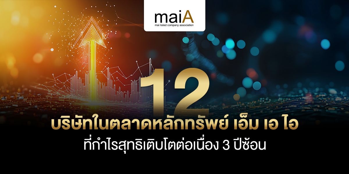 12 บริษัทในตลาดหลักทรัพย์ เอ็ม เอ ไอ ที่กำไรสุทธิเติบโตต่อเนื่อง 3 ปีซ้อน