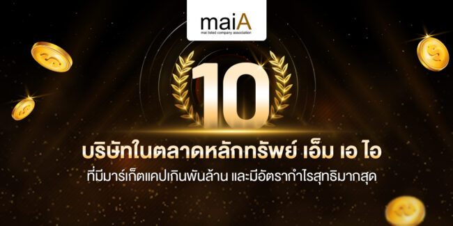10 บริษัทในตลาดหลักทรัพย์ เอ็ม เอ ไอ ที่มีมาร์เก็ตแคปเกินพันล้าน และมีอัตรากำไรสุทธิมากสุด