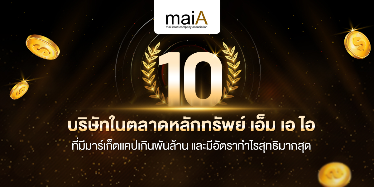 10 บริษัทในตลาดหลักทรัพย์ เอ็ม เอ ไอ ที่มีมาร์เก็ตแคปเกินพันล้าน และมีอัตรากำไรสุทธิมากสุด